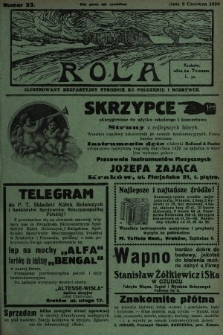 Rola : ilustrowany bezpartyjny tygodnik ku pouczeniu i rozrywce. 1930, nr 23