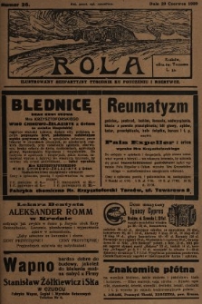 Rola : ilustrowany bezpartyjny tygodnik ku pouczeniu i rozrywce. 1930, nr 26