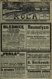 Rola : ilustrowany bezpartyjny tygodnik ku pouczeniu i rozrywce. 1930, nr 29