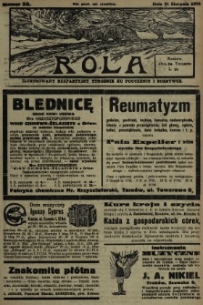 Rola : ilustrowany bezpartyjny tygodnik ku pouczeniu i rozrywce. 1930, nr 35