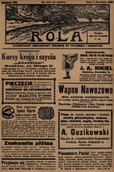 Rola : ilustrowany bezpartyjny tygodnik ku pouczeniu i rozrywce. 1930, nr 36