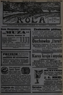 Rola : ilustrowany bezpartyjny tygodnik ku pouczeniu i rozrywce. 1930, nr 38