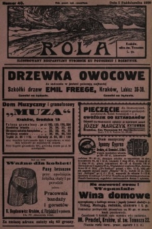 Rola : ilustrowany bezpartyjny tygodnik ku pouczeniu i rozrywce. 1930, nr 40