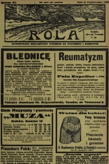 Rola : ilustrowany bezpartyjny tygodnik ku pouczeniu i rozrywce. 1930, nr 41
