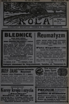 Rola : ilustrowany bezpartyjny tygodnik ku pouczeniu i rozrywce. 1930, nr 47