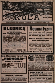 Rola : ilustrowany bezpartyjny tygodnik ku pouczeniu i rozrywce. 1930, nr 49