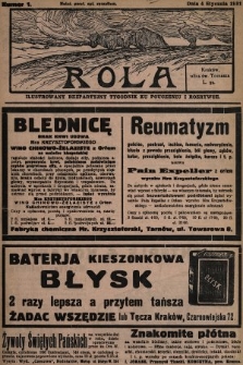 Rola : ilustrowany bezpartyjny tygodnik ku pouczeniu i rozrywce. 1931, nr 1