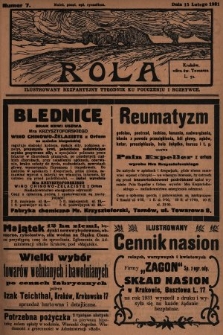 Rola : ilustrowany bezpartyjny tygodnik ku pouczeniu i rozrywce. 1931, nr 7