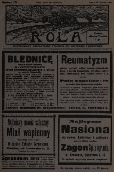 Rola : ilustrowany bezpartyjny tygodnik ku pouczeniu i rozrywce. 1931, nr 13