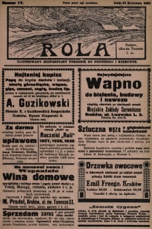 Rola : ilustrowany bezpartyjny tygodnik ku pouczeniu i rozrywce. 1931, nr 17