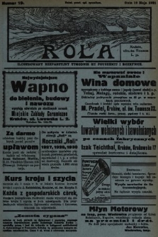 Rola : ilustrowany bezpartyjny tygodnik ku pouczeniu i rozrywce. 1931, nr 19