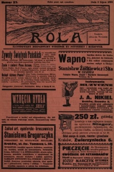 Rola : ilustrowany bezpartyjny tygodnik ku pouczeniu i rozrywce. 1931, nr 27