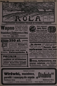 Rola : ilustrowany bezpartyjny tygodnik ku pouczeniu i rozrywce. 1931, nr 33