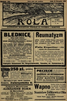 Rola : ilustrowany bezpartyjny tygodnik ku pouczeniu i rozrywce. 1931, nr 34