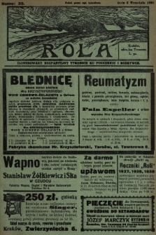 Rola : ilustrowany bezpartyjny tygodnik ku pouczeniu i rozrywce. 1931, nr 36