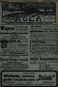 Rola : ilustrowany bezpartyjny tygodnik ku pouczeniu i rozrywce. 1931, nr 37