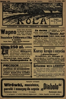 Rola : ilustrowany bezpartyjny tygodnik ku pouczeniu i rozrywce. 1931, nr 39