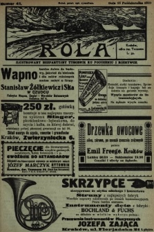 Rola : ilustrowany bezpartyjny tygodnik ku pouczeniu i rozrywce. 1931, nr 41