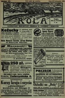 Rola : ilustrowany bezpartyjny tygodnik ku pouczeniu i rozrywce. 1931, nr 47