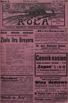 Rola : ilustrowany bezpartyjny tygodnik ku pouczeniu i rozrywce. 1933, nr 8
