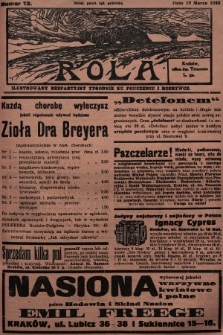 Rola : ilustrowany bezpartyjny tygodnik ku pouczeniu i rozrywce. 1933, nr 12