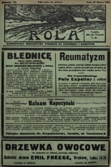 Rola : ilustrowany bezpartyjny tygodnik ku pouczeniu i rozrywce. 1933, nr 13