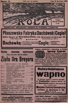 Rola : ilustrowany bezpartyjny tygodnik ku pouczeniu i rozrywce. 1933, nr 18