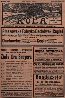 Rola : ilustrowany bezpartyjny tygodnik ku pouczeniu i rozrywce. 1933, nr 20