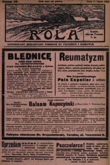 Rola : ilustrowany bezpartyjny tygodnik ku pouczeniu i rozrywce. 1932, nr 29