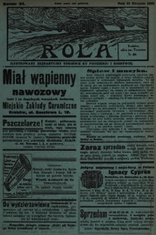 Rola : ilustrowany bezpartyjny tygodnik ku pouczeniu i rozrywce. 1932, nr 34