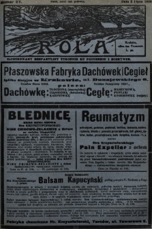 Rola : ilustrowany bezpartyjny tygodnik ku pouczeniu i rozrywce. 1933, nr 27
