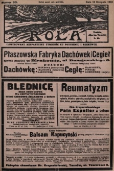 Rola : ilustrowany bezpartyjny tygodnik ku pouczeniu i rozrywce. 1933, nr 33
