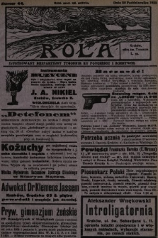 Rola : ilustrowany bezpartyjny tygodnik ku pouczeniu i rozrywce. 1932, nr 44