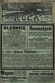 Rola : ilustrowany bezpartyjny tygodnik ku pouczeniu i rozrywce. 1933, nr 37