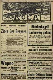 Rola : ilustrowany bezpartyjny tygodnik ku pouczeniu i rozrywce. 1933, nr 38