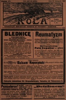 Rola : ilustrowany bezpartyjny tygodnik ku pouczeniu i rozrywce. 1932, nr 47