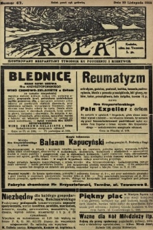 Rola : ilustrowany bezpartyjny tygodnik ku pouczeniu i rozrywce. 1933, nr 47