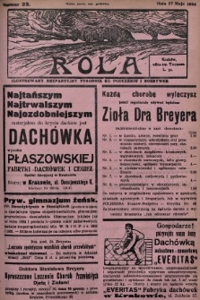 Rola : ilustrowany bezpartyjny tygodnik ku pouczeniu i rozrywce. 1934, nr 22