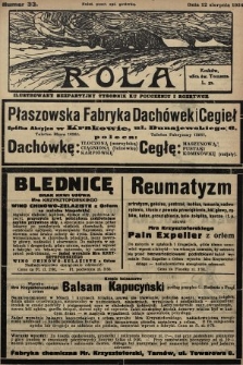 Rola : ilustrowany bezpartyjny tygodnik ku pouczeniu i rozrywce. 1934, nr 33
