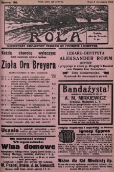 Rola : ilustrowany bezpartyjny tygodnik ku pouczeniu i rozrywce. 1934, nr 36