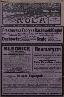 Rola : ilustrowany bezpartyjny tygodnik ku pouczeniu i rozrywce. 1934, nr 37