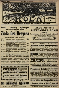 Rola : ilustrowany bezpartyjny tygodnik ku pouczeniu i rozrywce. 1934, nr 46