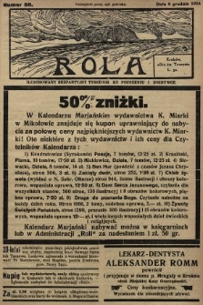 Rola : ilustrowany bezpartyjny tygodnik ku pouczeniu i rozrywce. 1934, nr 50