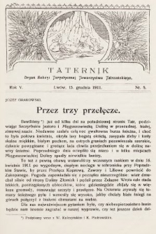Taternik : organ Sekcyi Turystycznej Towarzystwa Tatrzańskiego. R. 5, 1911, nr 5