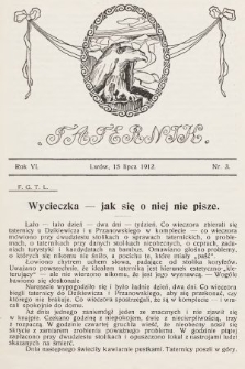 Taternik : organ Sekcyi Turystycznej Towarzystwa Tatrzańskiego. R. 6, 1912, nr 3