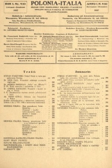 Polonia-Italia : organ Izby Handlowej Polsko-Italskiej = organo della Camera di Commercio Polacco-Italiana. 1927, nr 9/10