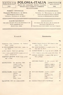 Polonia-Italia : organ Izby Handlowej Polsko-Italskiej = organo della Camera di Commercio Polacco-Italiana. 1932, nr 10-12