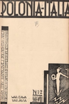 Polonia-Italia : organ Izby Handlowej Polsko-Italskiej = organo della Camera di Commercio Polacco-Italiana. 1933, nr 1-2