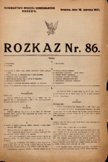 Rozkaz. 1921, nr 86