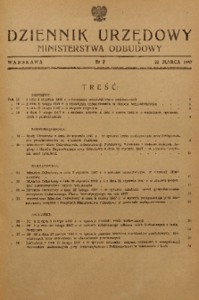 Dziennik Urzędowy Ministerstwa Odbudowy. 1947, nr 2